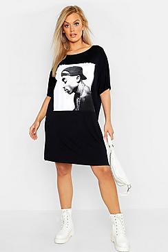 Boohoo Plus Tupac T-shirt Dress