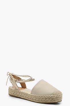 Boohoo Ankle Wrap Espadrille Flats