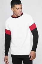 Boohoo Colour Block Knitted Crew Neck Jumper
