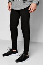 Boohoo Cropped Skinny Joggers With Raw Edge Black