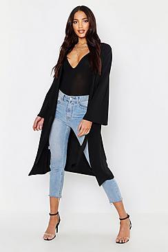 Boohoo Ruched Duster Coat