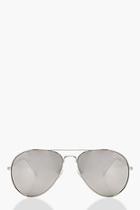 Boohoo Ivy Smoke Lens Aviator Sunglasses