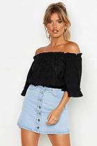 Boohoo Off The Shoulder Broderie Anglais Crop
