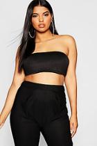 Boohoo Plus Crepe Bandeau Top