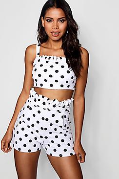 Boohoo Penny Polka Dot Short Co-ord