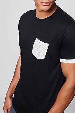 Boohoo Crew Neck T-shirt With Polka Dot Design