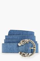 Boohoo Holly Mini Snake Buckle Detail Denim Belt