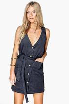 Boohoo Rebecca Button Front Cord Dress