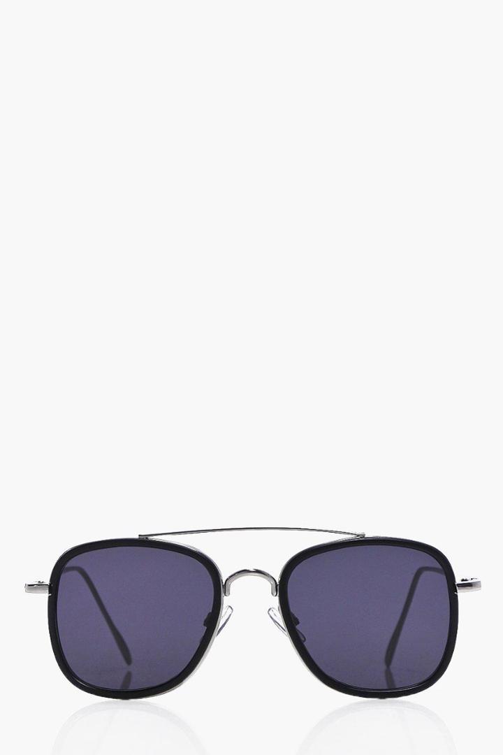 Boohoo Framed Aviator Sunglasses Black