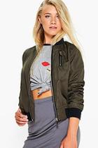 Boohoo Amber Zip Detail Bomber Jacket