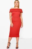 Boohoo Plus Millie Double Layer Midi Dress Cinnamon