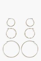 Boohoo Mixed Size And Texture Hoop Pack