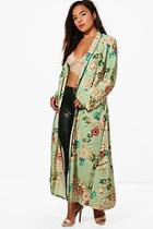 Boohoo Petite Char Premium Oriental Floral Kimono Jacket