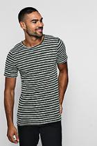 Boohoo Muscle Fit Short Sleeve Knitted Stripe Tee