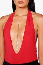 Boohoo Hannah Chain Plunge Necklace