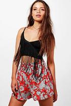 Boohoo Nyla Paisley Print Flippy Shorts