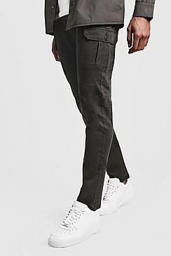 Boohoo Slim Fit Stretch Cargo Pants