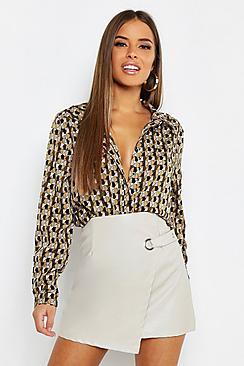 Boohoo Petite Geo Print Shirt