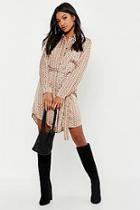 Boohoo Geo Button Front Woven Shirt Dress