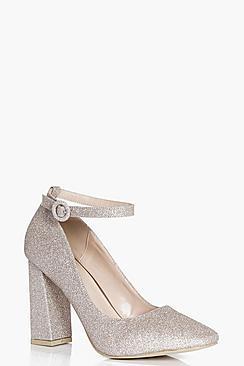 Boohoo Imogen Court Ankle Strap Block Heel