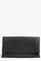 Boohoo Daisy Fold Over Clutch Bag Black