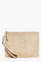 Boohoo Lucy Boutique Leather Zip Top Clutch Nude