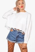 Boohoo Cut Out Pocket Denim Shorts