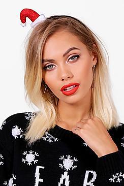Boohoo Ivy Christmas Santa Hat Headband