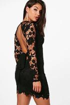 Boohoo Lace Open Back Detail Bodycon Dress