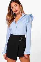 Boohoo Daisy Frill Detail Shirt