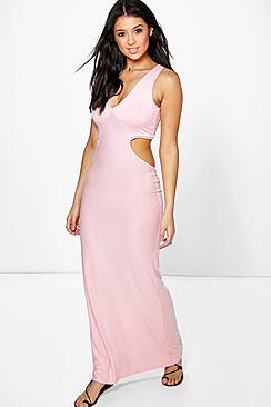 Boohoo Annabelle Cut Out Side Maxi Dress