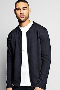 Boohoo Jersey Ottoman Ribbed Bomber