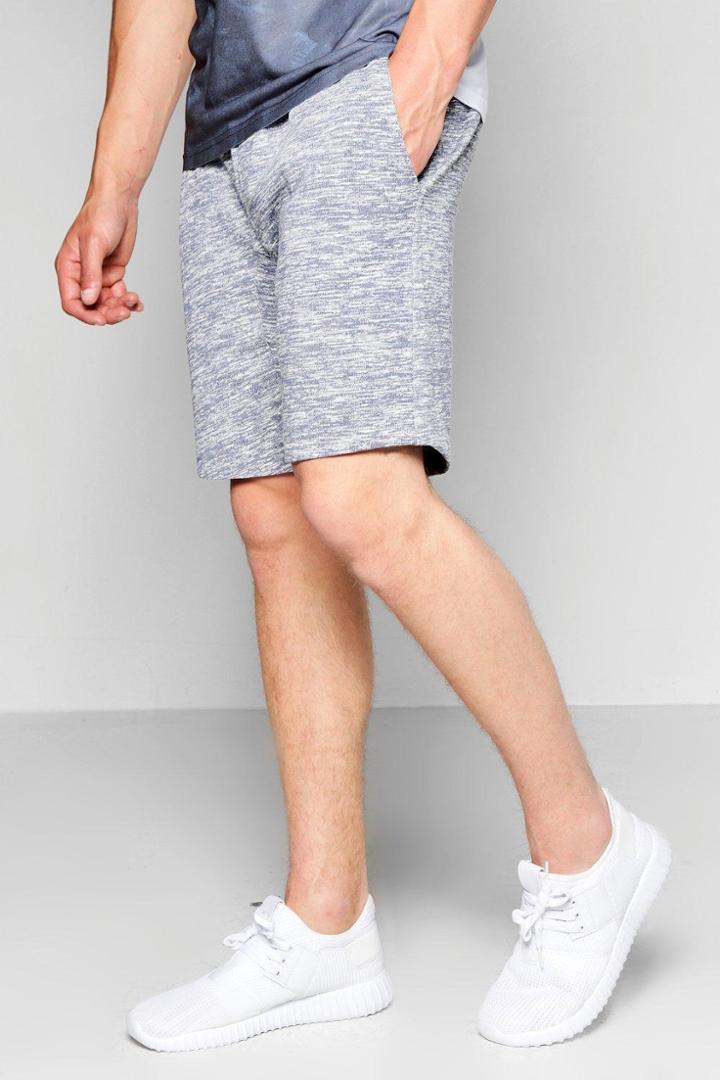 Boohoo Space Dye Jersey Shorts Blue