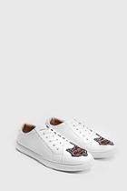 Boohoo Wolf Applique Faux Leather Trainer