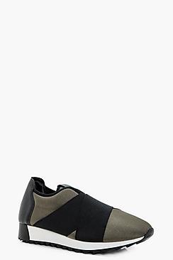 Boohoo Molly Elastic Strap Sports Trainer