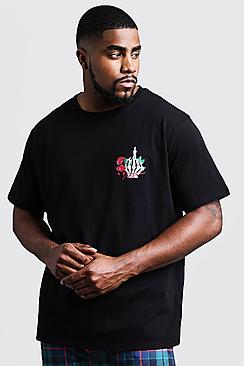 Boohoo Big And Tall Man Script Skeleton Print T-shirt