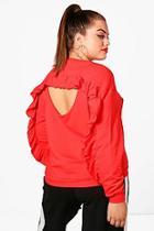 Boohoo Plus Ruffle Back Sweatshirt
