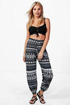 Boohoo Zeila Monochrome Print Casual Joggers