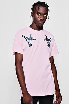 Boohoo Humming Bird Embroidery Tee