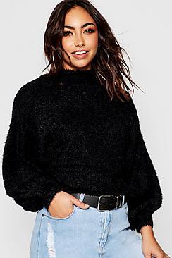 Boohoo Balloon Sleeve Batwing Jumper