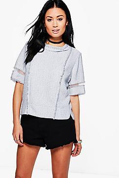 Boohoo Hannah Boucle Tee