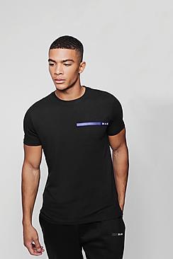 Boohoo Man Sport Rubberized Chest Logo T-shirt