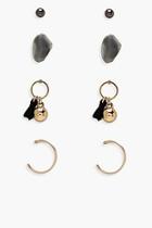 Boohoo Tassel & Stone Earring Pack