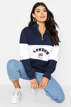 Boohoo Colour Block Heavy Weight Embroidered Zip Sweat