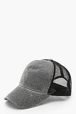 Boohoo Mesh 5 Panel Glitter Cap