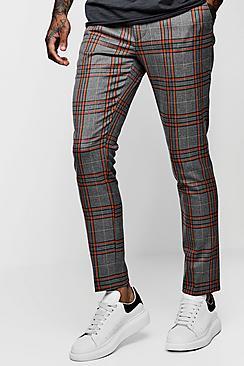 Boohoo Bold Detail Check Cropped Trouser