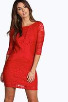 Boohoo All Over Lace Panelled Bodycon Dress