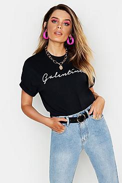 Boohoo Galentines Slogan T-shirt