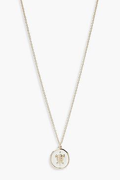 Boohoo Turtle Faux Enamel Necklace