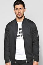 Boohoo Cotton Ma1 Bomber Jacket In Black